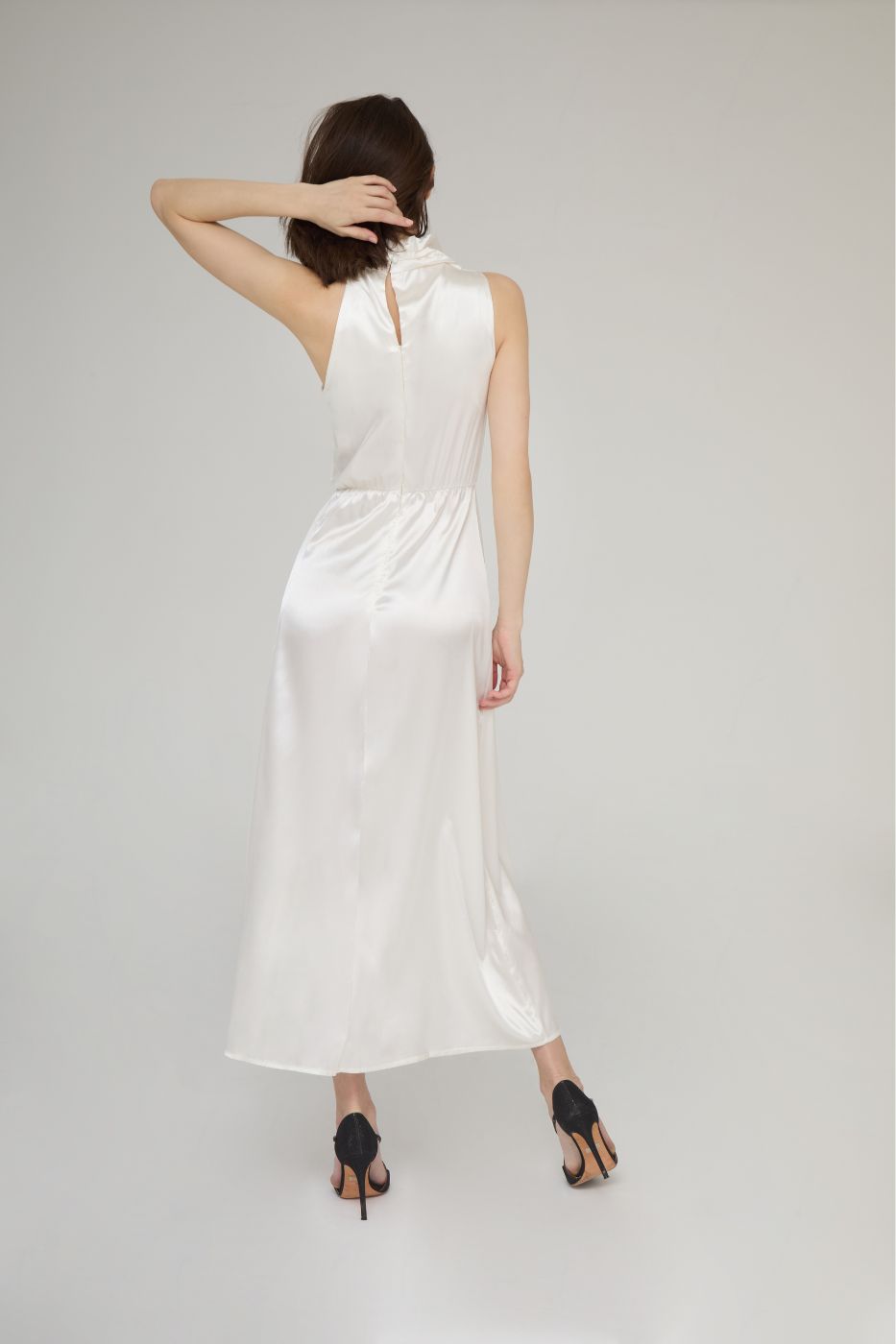 CELESTIAL GLOW: CRYSTAL SATIN DRESS