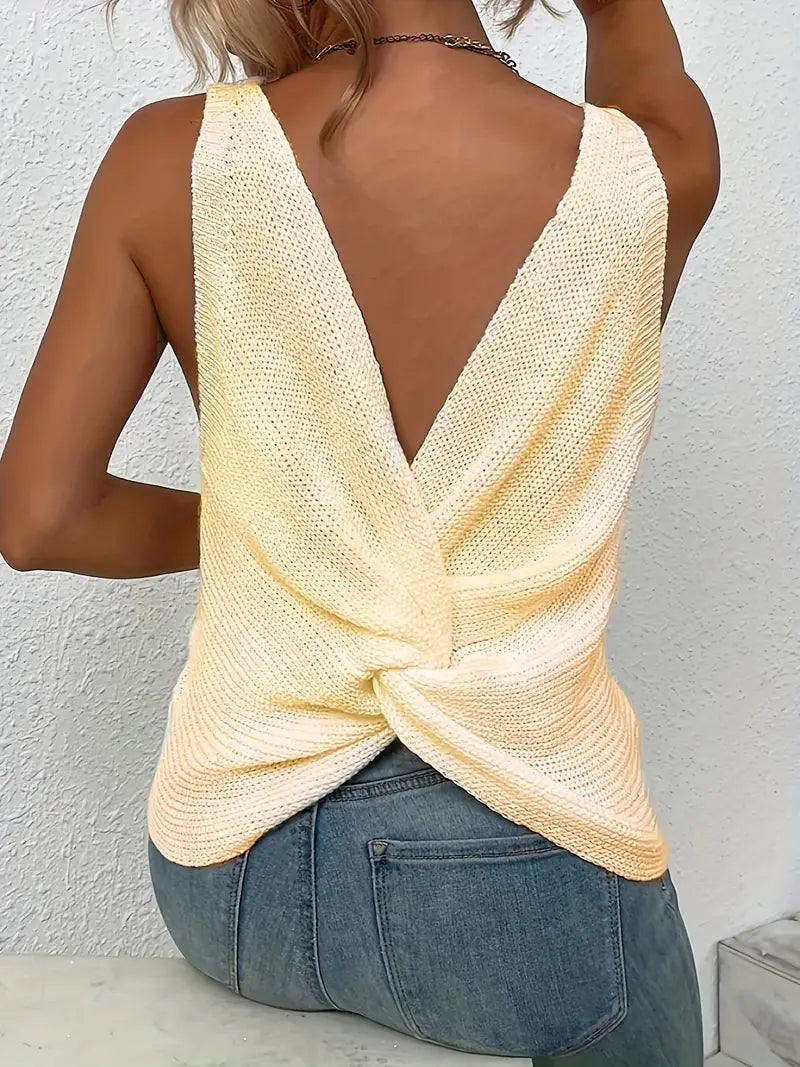 SERENE BLOSSOM V-NECK SLEEVELESS BLOUSE