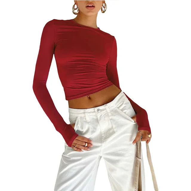 SLEEK VIBE CREW CROP TOP