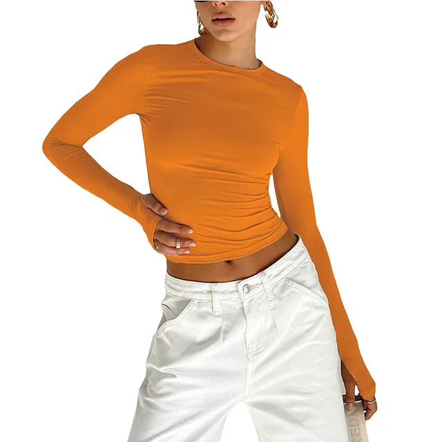 SLEEK VIBE CREW CROP TOP