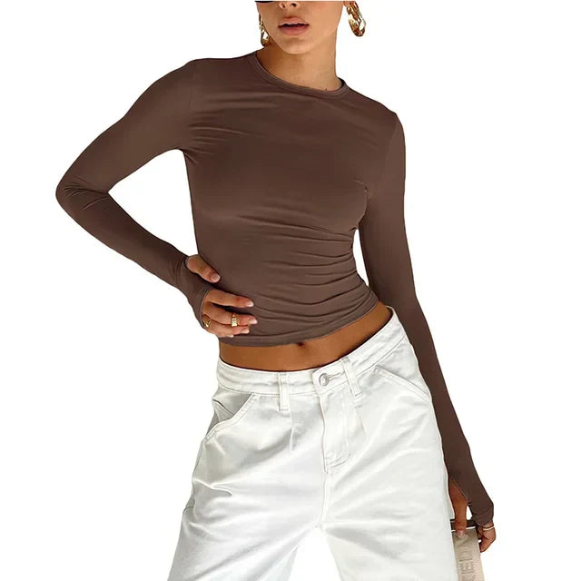 SLEEK VIBE CREW CROP TOP