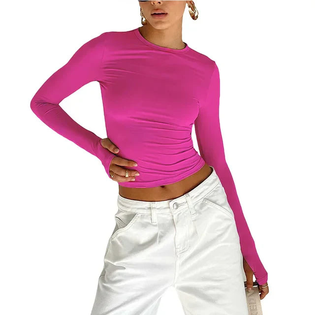 SLEEK VIBE CREW CROP TOP