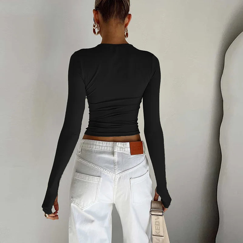 SLEEK VIBE CREW CROP TOP