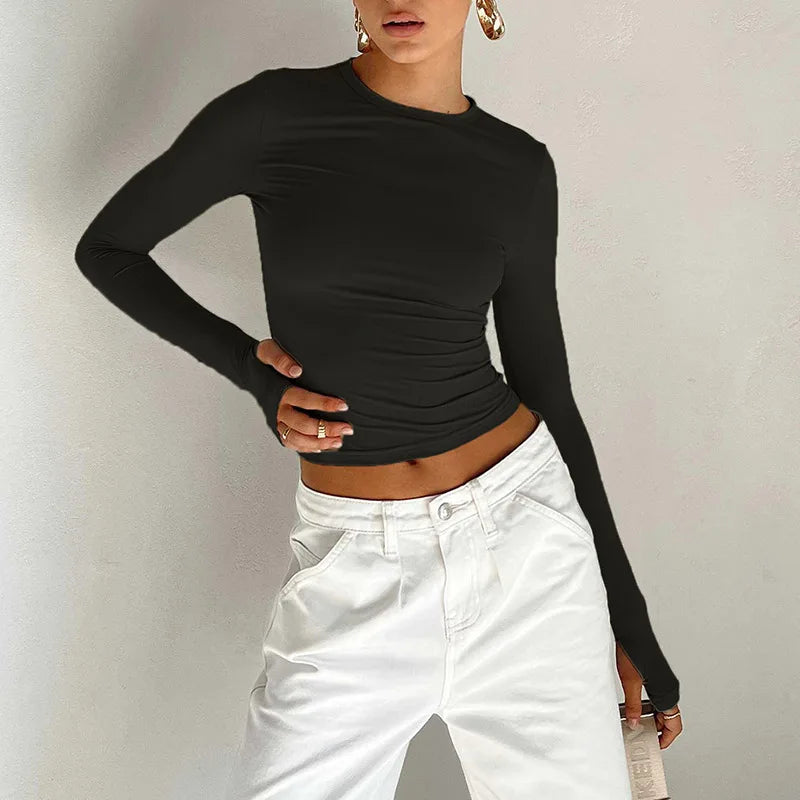 SLEEK VIBE CREW CROP TOP