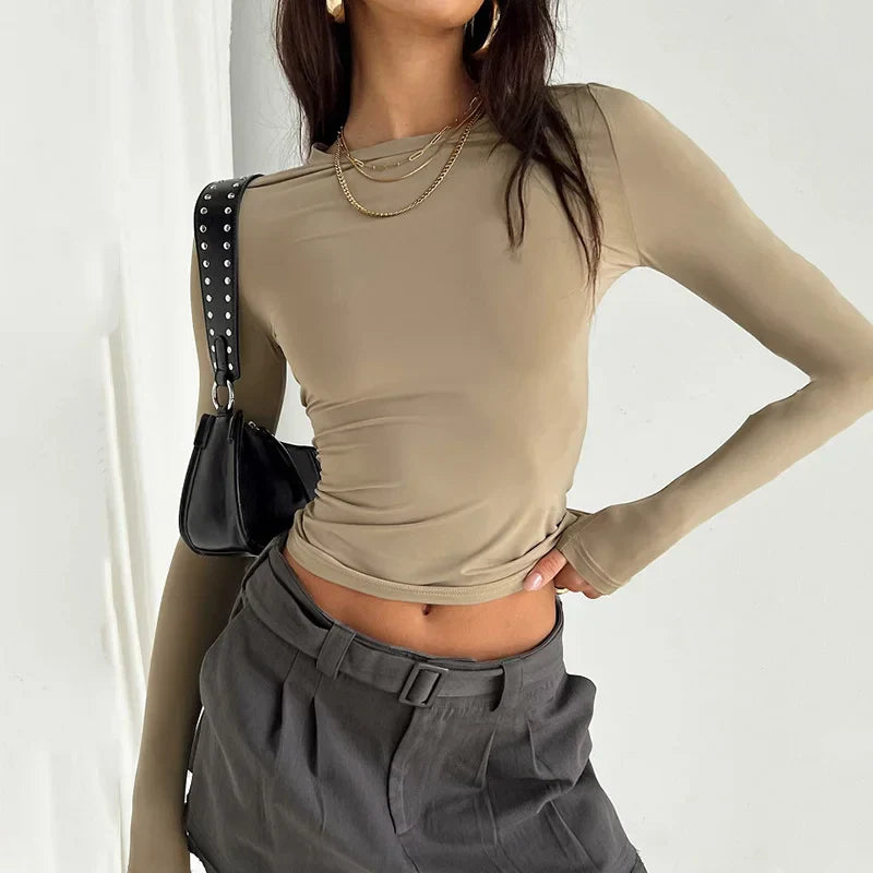 CHIC CHARISMA LONG SLEEVE CROP TOP