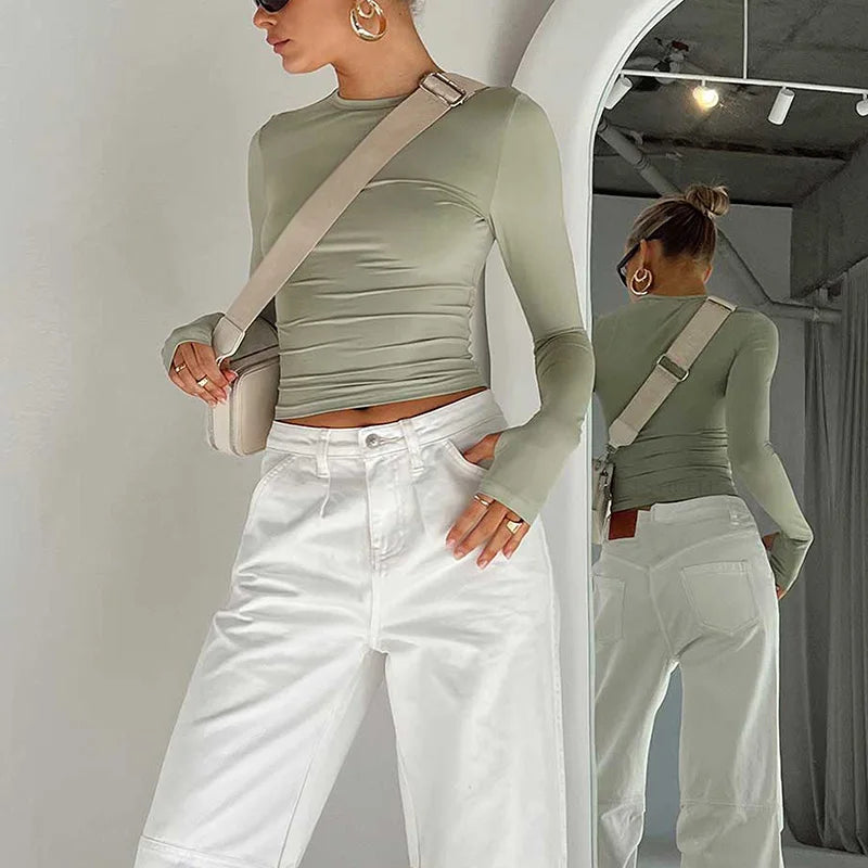 SLEEK VIBE CREW CROP TOP