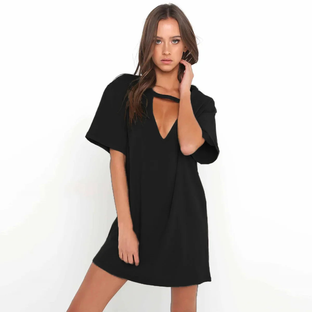 SULTRY CHARISMA SHORT SLEEVE MINI DRESS