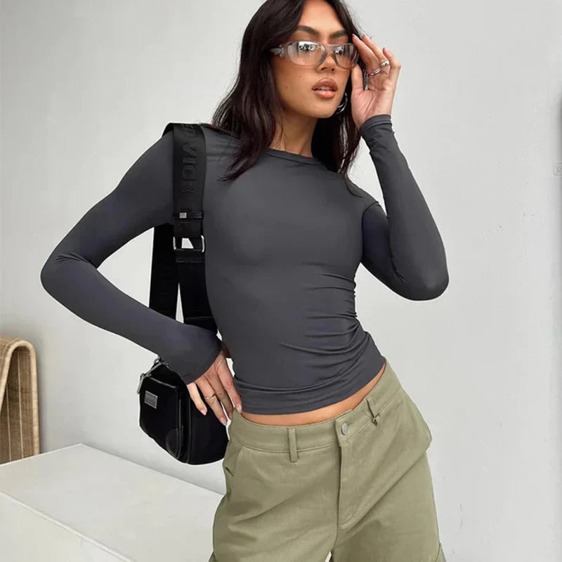 CHIC CHARISMA LONG SLEEVE CROP TOP