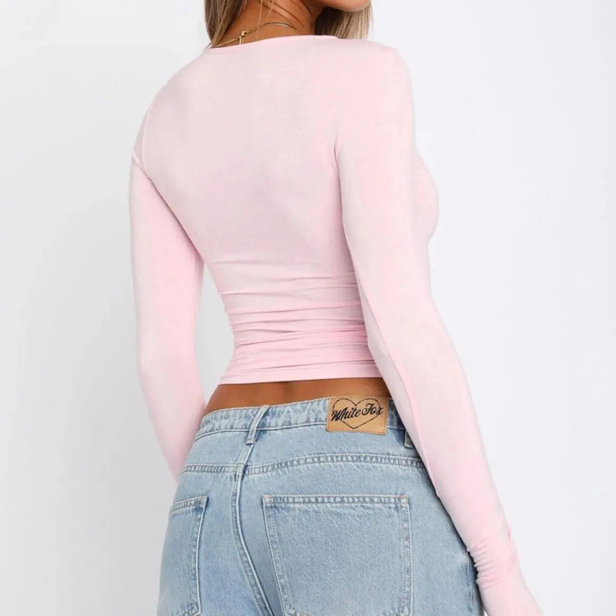 COOL LONG SLEEVE CASUAL CROP TOP