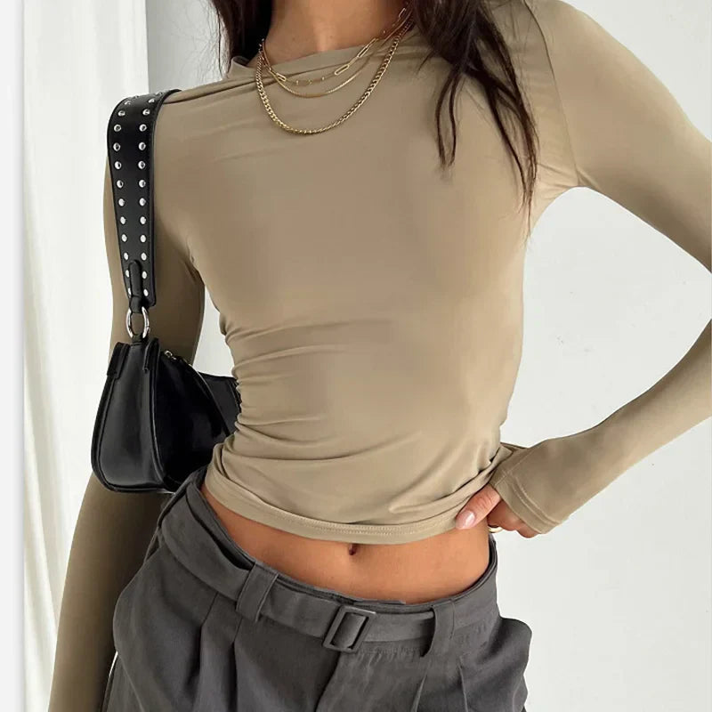 CHIC CHARISMA LONG SLEEVE CROP TOP