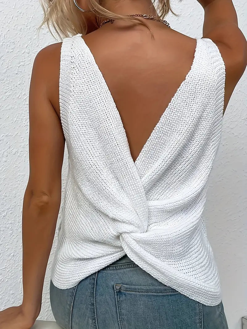 SERENE BLOSSOM V-NECK SLEEVELESS BLOUSE